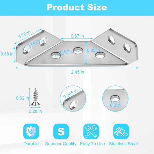 Corner Bracket Co. Child Safe Corner Brackets for Furniture, Secure Reinforcement to Stop Wobbly Tables and Bed Frames
