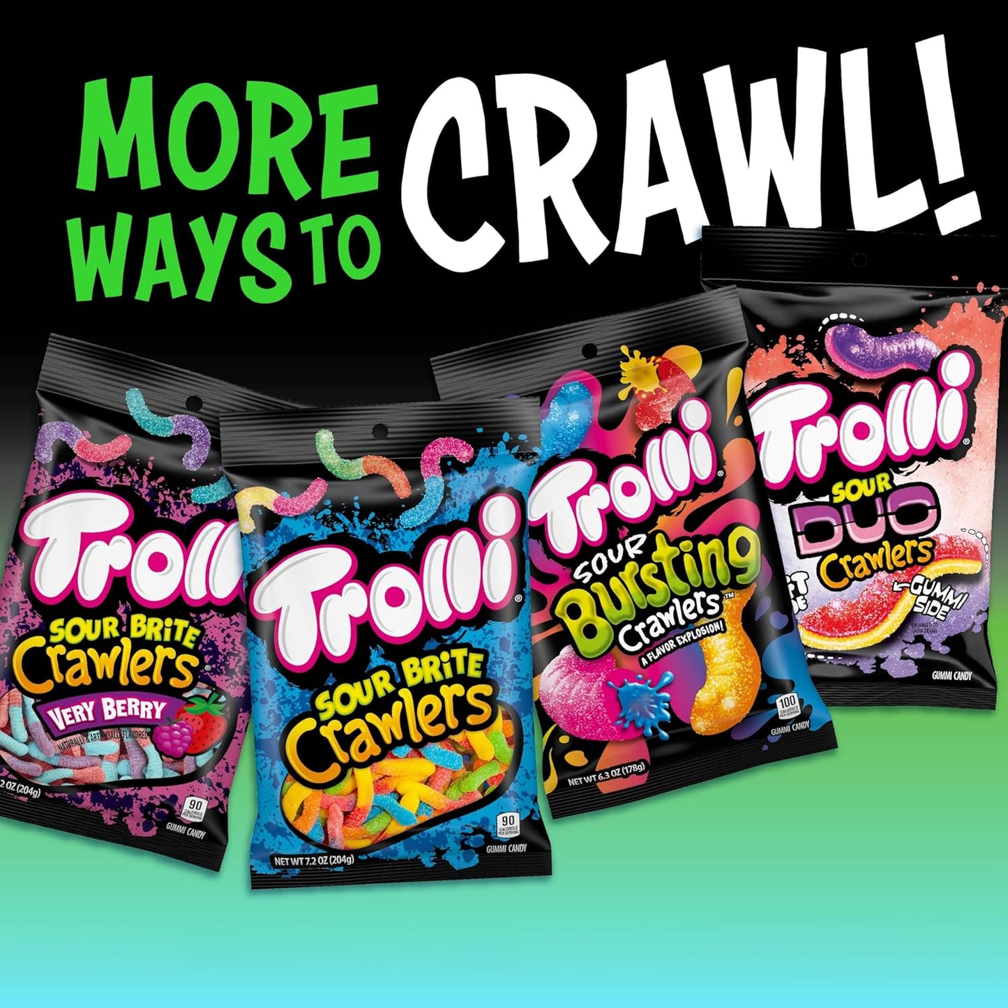 Trolli Electric Crawlers Sour Gummy Worms – Single-Bag 6.3 Ounce Shareable Candy Without the Bulk