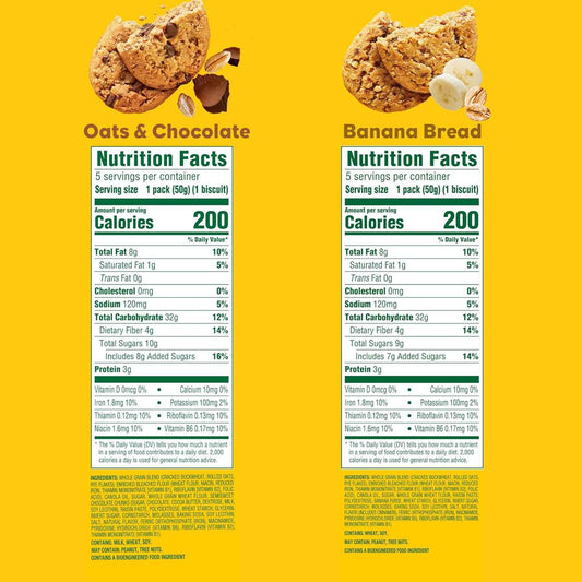 belVita Banana Bread & Oats & Chocolate Biscuit Bars – Individually Wrapped After-School Snack for Active Kids