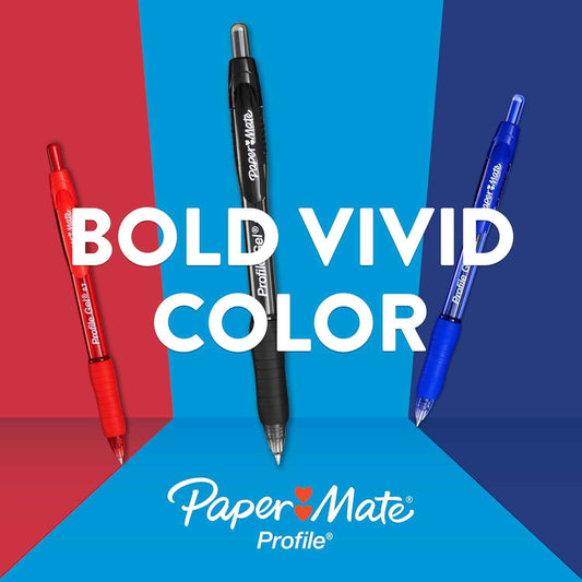 Paper Mate Profile Gel Pen 0.7mm Black 12 Pack – Practical Gift Set for Writers, Journalers, and Stationery Lovers