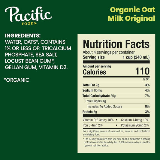 Pacific Foods Organic Oat Milk – Simple Plant Based Milk for Streamlined Kitchens, Coffee and Cereal Essential