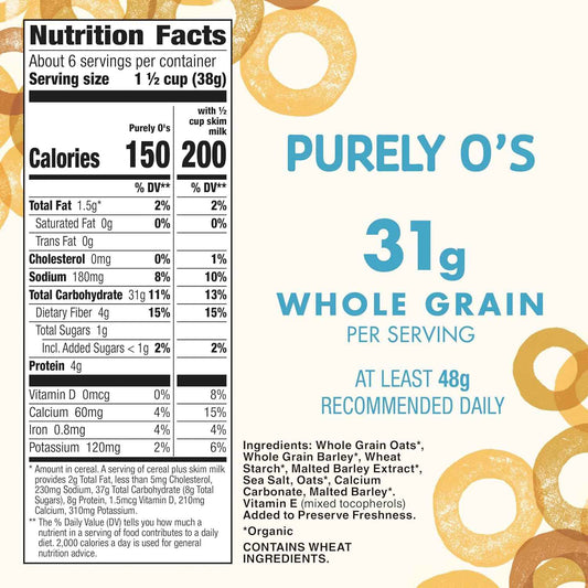 Cascadian Farm Organic Purely O's Cereal – Grab-and-Go Snack for the Office Pantry