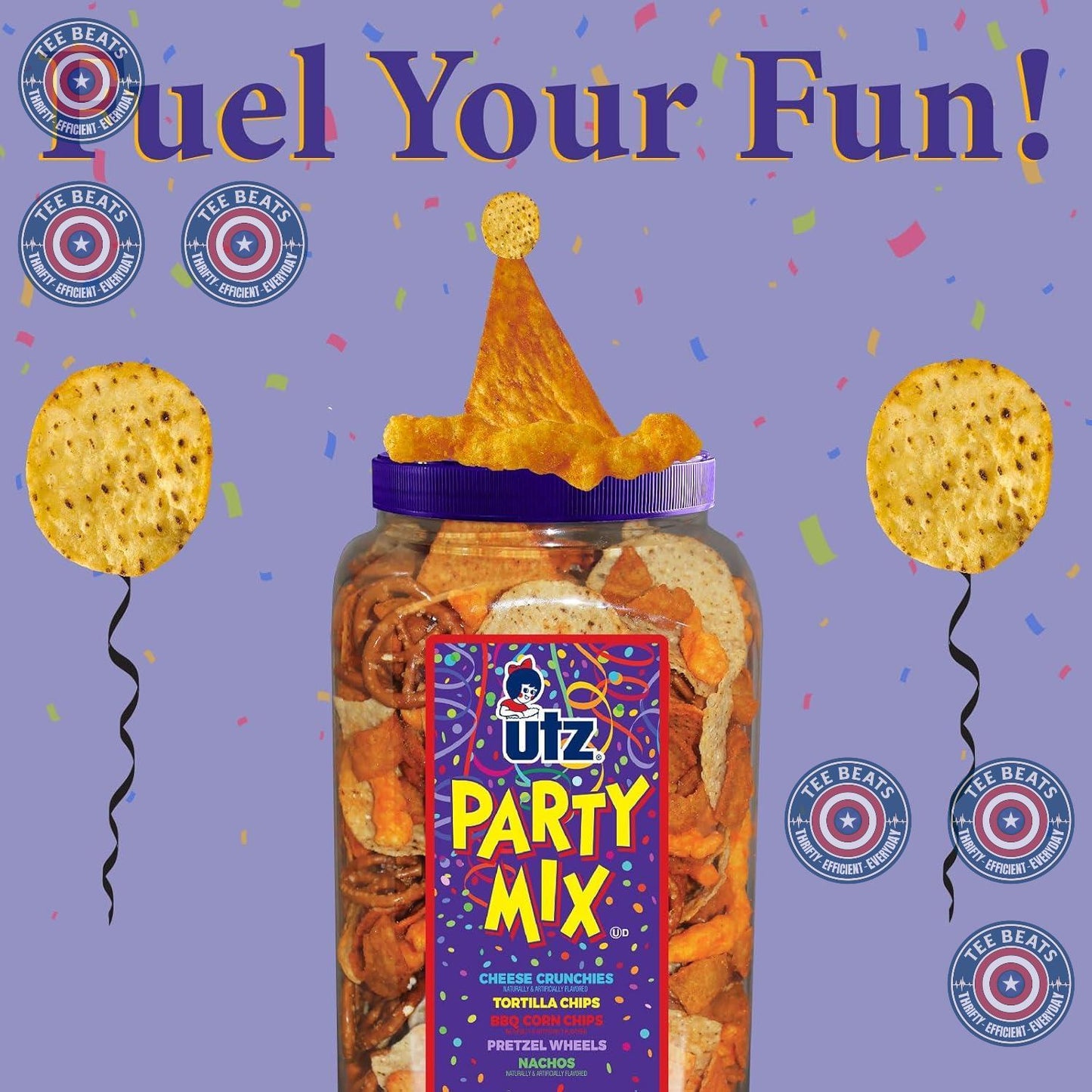 Utz 5-Component Snack Mix 26 oz - Travel-Ready Outdoor Snack for Picnics, Camping, and Tailgate Lots