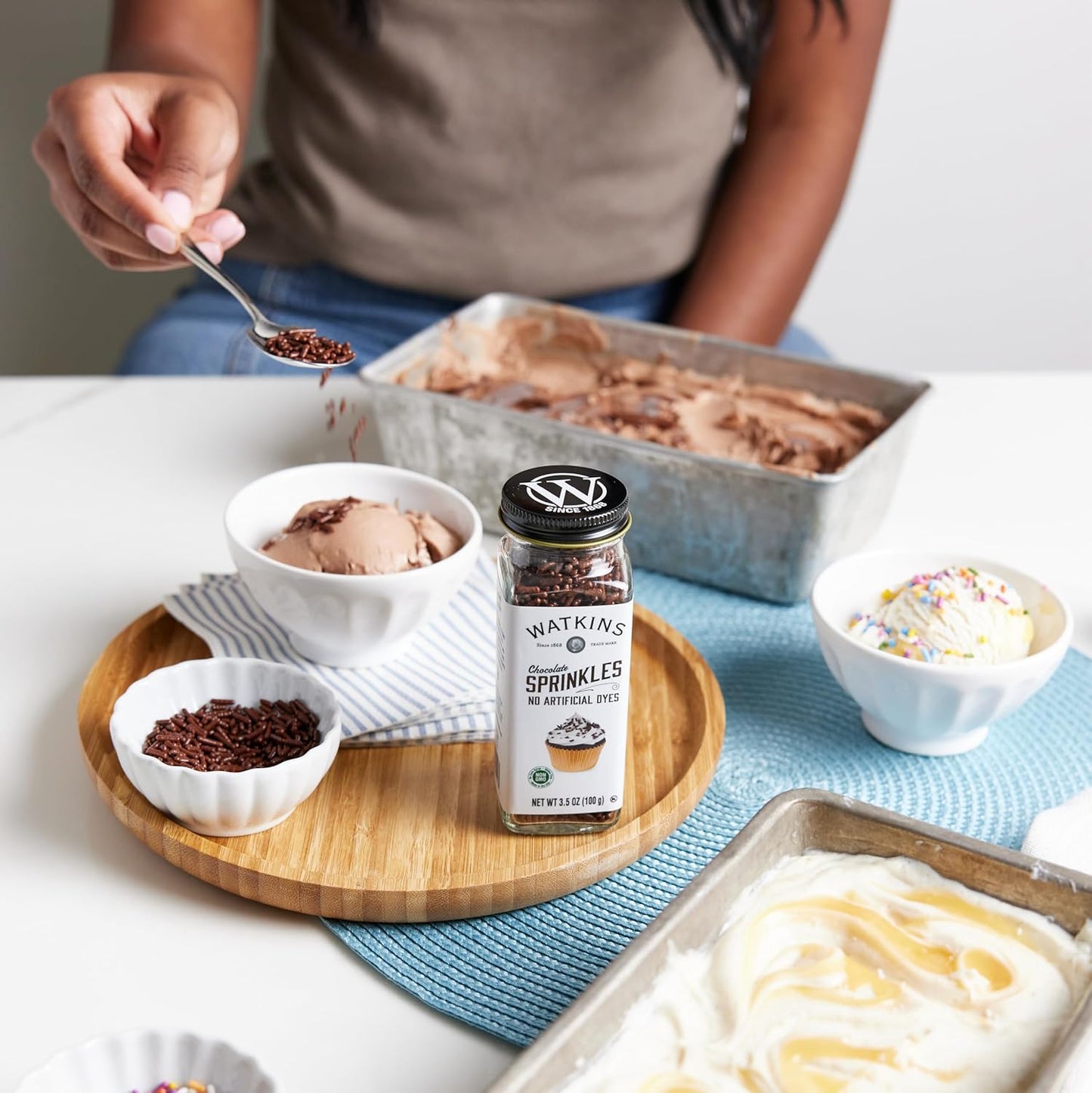 Watkins Chocolate Decorating Sprinkles – Simple Clean Ingredient Topping for Home Bakers