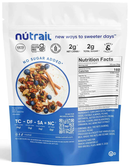 NuTrail Nut Granola Cereal – 3g Net Carb Fuel for Deep Work Sessions and Long Meetings