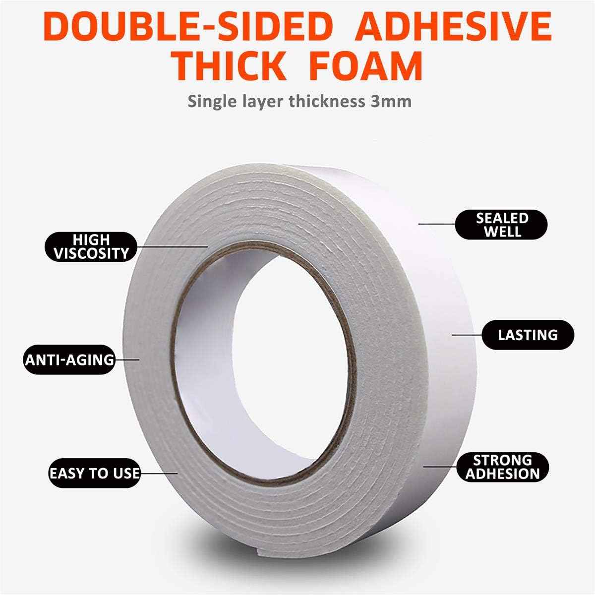 ToLanbbt Double Sided Foam Tape – Home Office Mounting Tape for Whiteboards, Cork Boards, and Focus Zone Setup