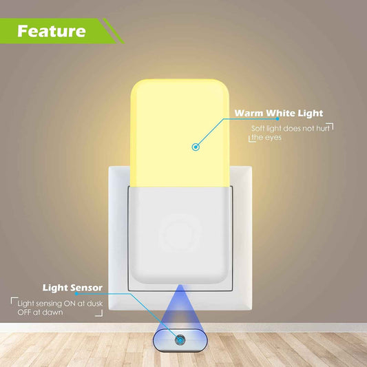 MAZ-TEK Plug in Night Light, Simple Clean Design Nightlight for Uncluttered Hallways