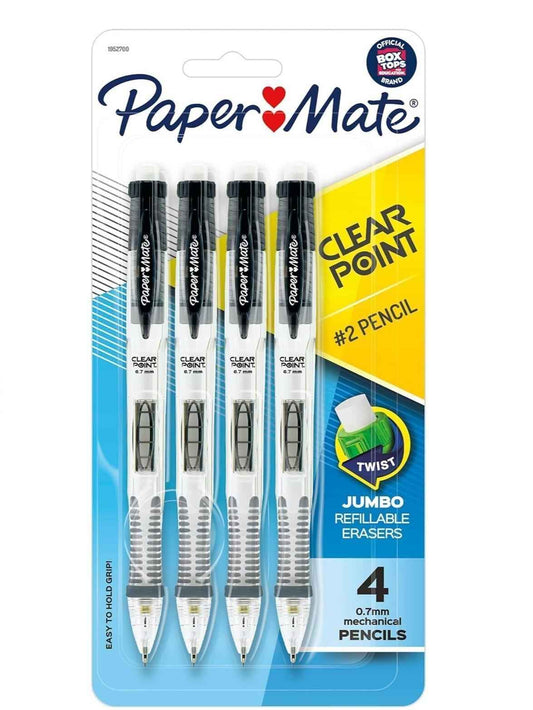 Paper Mate Clearpoint Mechanical Pencils 0.7mm HB #2 Practical Gift for Students and Teachers, Classroom-Ready Sketching and Test Set, 4 Count