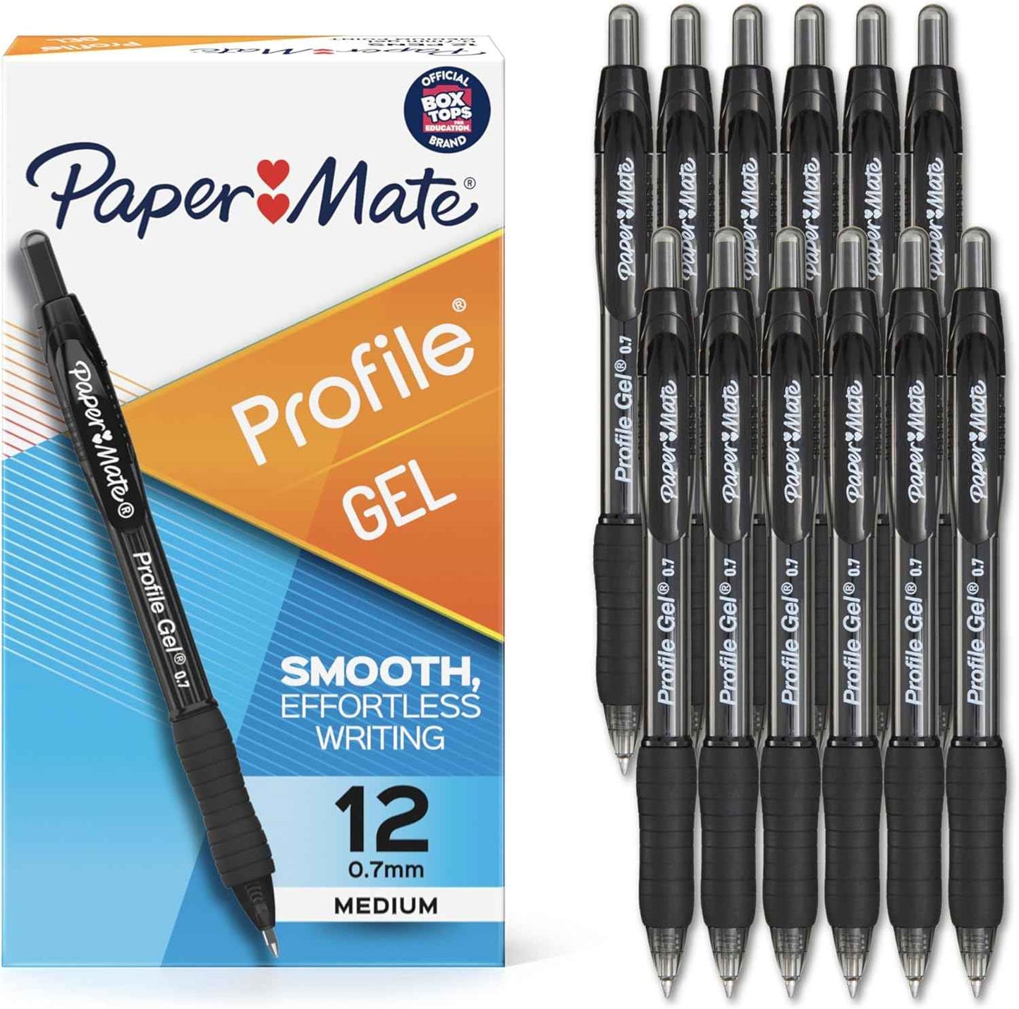 Paper Mate Profile Gel Pen 0.7mm Black 12 Pack – Practical Gift Set for Writers, Journalers, and Stationery Lovers