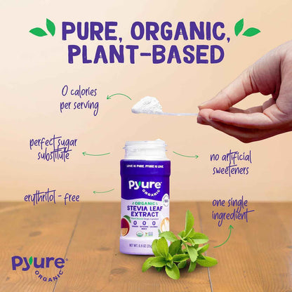 Pyure Organic Stevia Extract Powder – Self-Care Pantry Staple for Clean Morning Coffee, 1,000 Servings