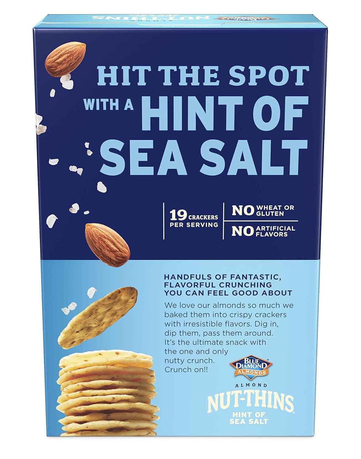 Blue Diamond Almonds Nut-Thins Hint of Sea Salt – Resealable Road Trip Cracker for Backseat Snacking