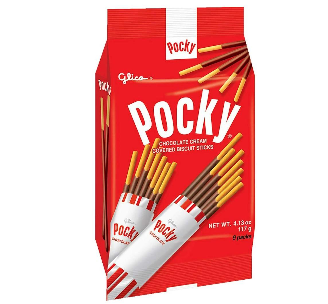 Glico_Pocky,_Chocolate_Cream_Covered_Biscuit_Sticks_9_Individual_Bags,_4.13_oz_Snack_Cookie