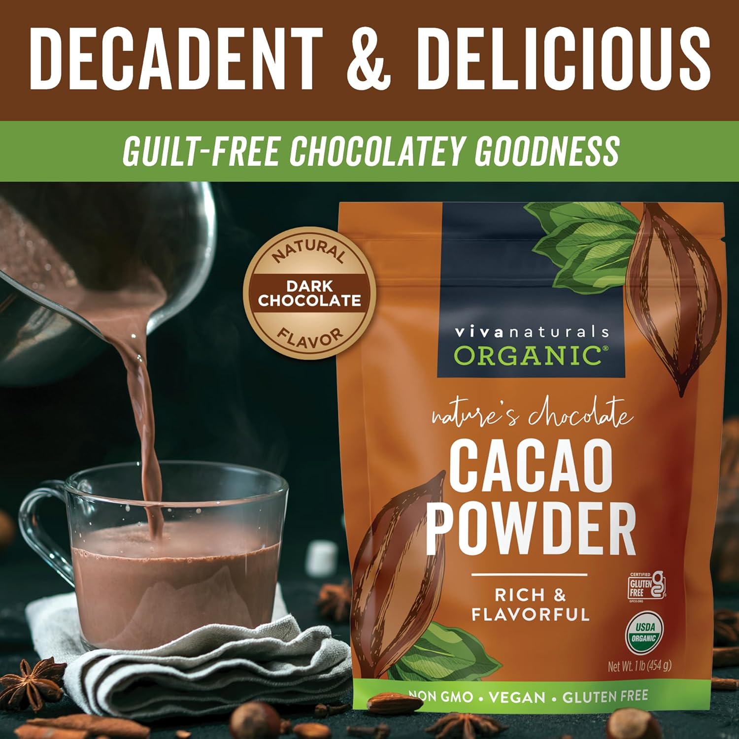 Viva_Naturals_Organic_Cacao_Powder,_1lb_-_Unsweetened_Cacao_Powder_With_Rich_Dark_Chocolate_Flavor,_Non-GMO,_Certified_Vegan_&_Gluten-Free,_454_g