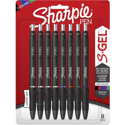 Sharpie_S-Gel,_Gel_Pens,_Medium_Point_-_0.7mm,_Assorted_Colors,_8_Count