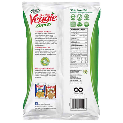 Sensible Portions Garden Veggie Straws – Clean-Finger Office Snack for Desk Drawers, No Residue Crunch