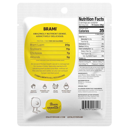 BRAMI Garlic & Rosemary Lupini – Calm Self-Care Snack for Plant-Based Wellness Routines