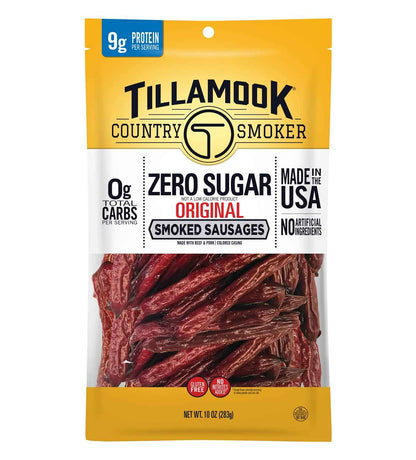 Tillamook Country Smoker Smoked Sausage Sticks – Commute Snack for Professionals and Parents, 9g Protein Grab and Go