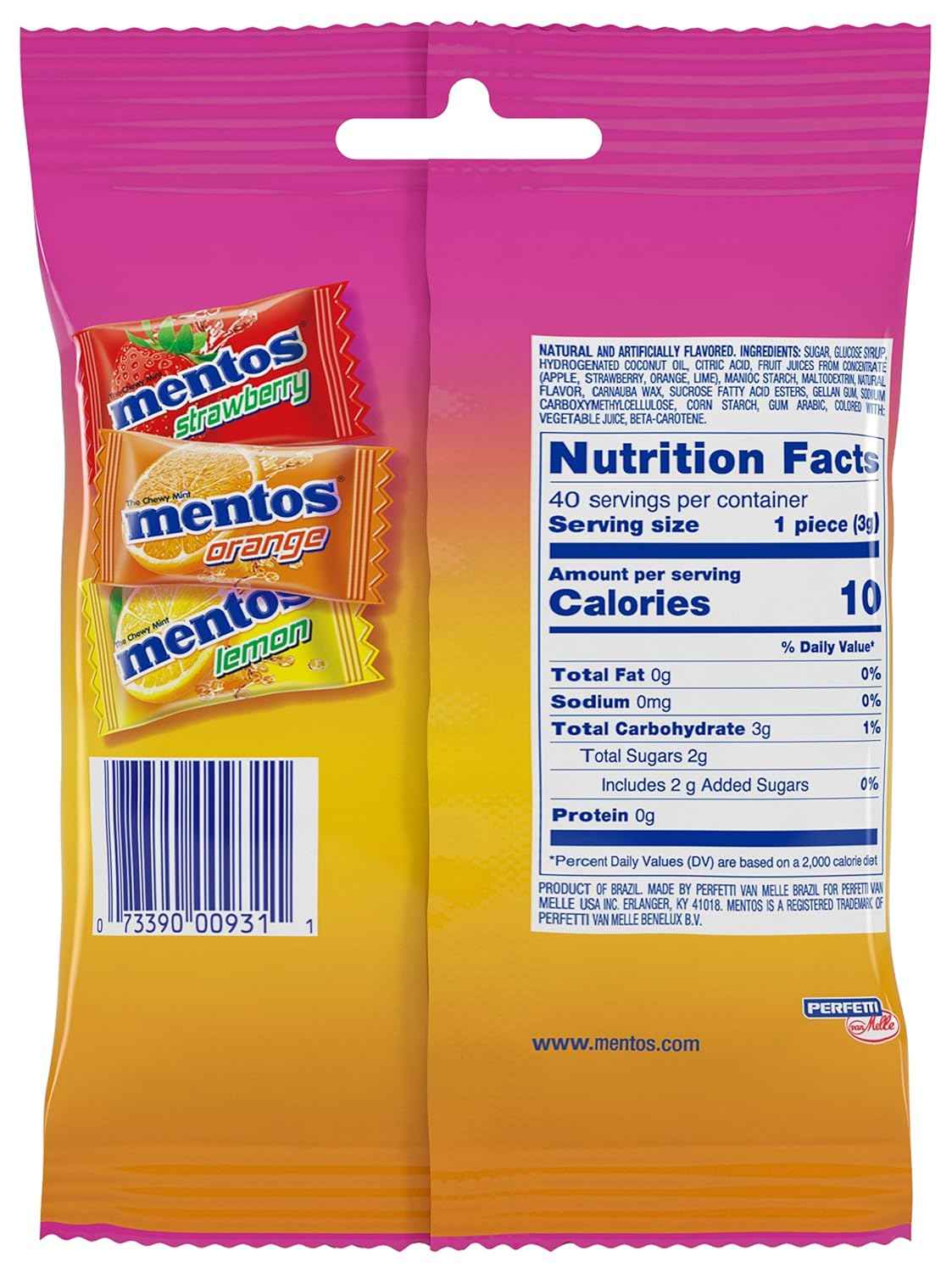 Mentos Chewy Mint Candy Fruit Rolls – Fun Stocking Stuffer and Care Package Addition for College Students and Coworkers