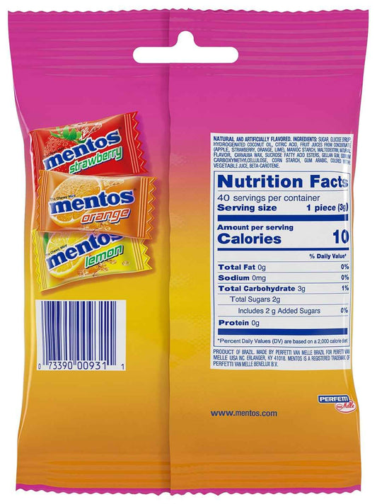 Mentos Chewy Mint Candy Fruit Rolls – Fun Stocking Stuffer and Care Package Addition for College Students and Coworkers