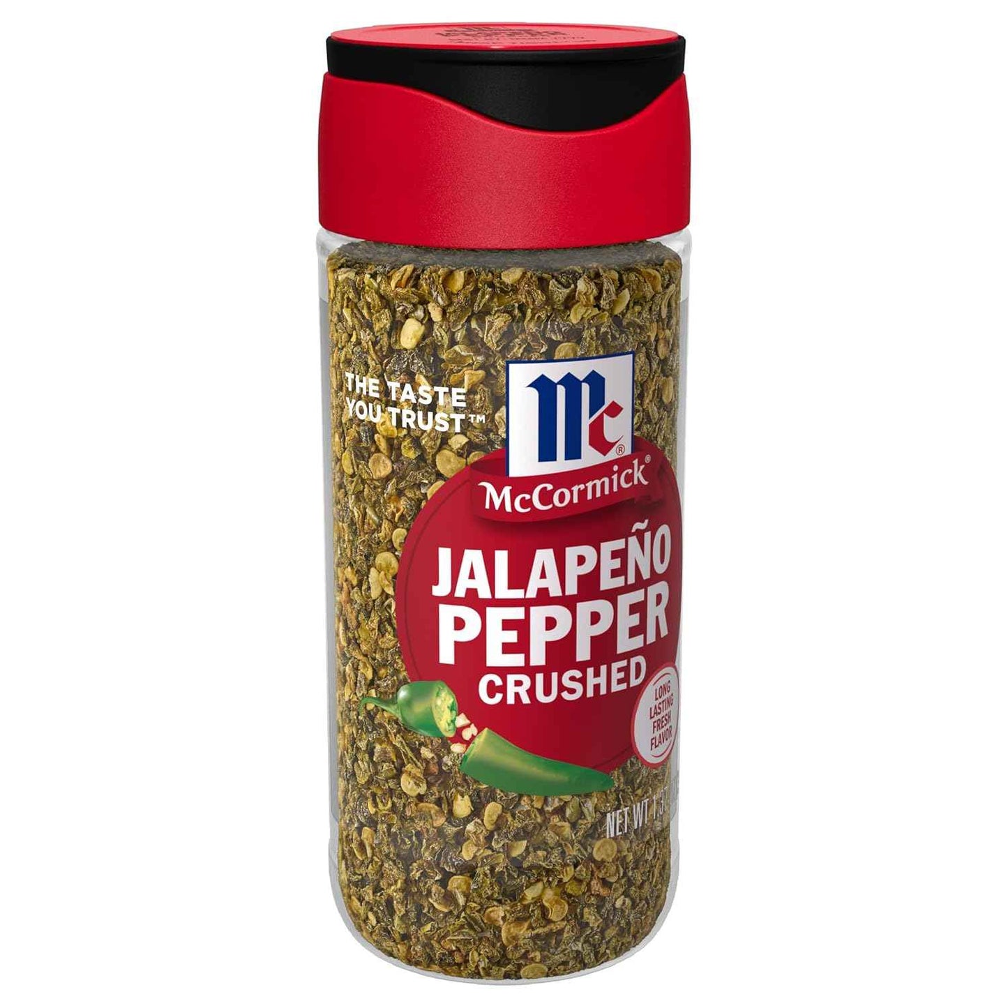 McCormick Crushed Jalapeño Pepper, 1.37 oz — Portable Spice for Patio Grilling and Outdoor Taco Bars, SnapTight Shaker