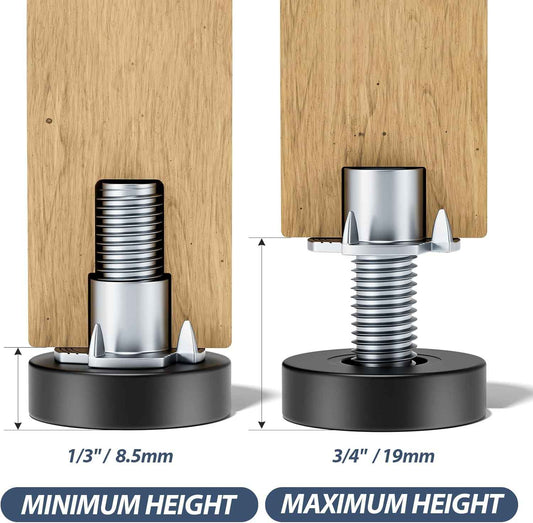 MROCO Furniture Leveling Feet – Tip-Over Prevention for Cabinets and Tall Dressers, Child-Safe Floor Levelers
