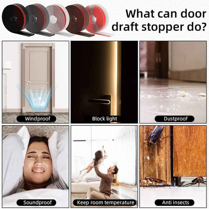 Door Draft Stopper – Single-Strip Silicone Seal in Matte Black for Intentional, Uncluttered Interiors
