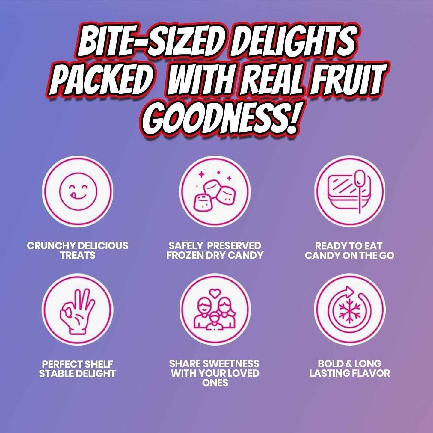 Bliss Life Freeze Dried Candy Unique Stocking Stuffer and Care Package Surprise, 1.5oz Trendy Novelty Treat