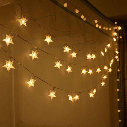 Homeleo Star String Lights for Bedroom & Living Room Decor, Warm White Battery LED Fairy Lights with Remote
