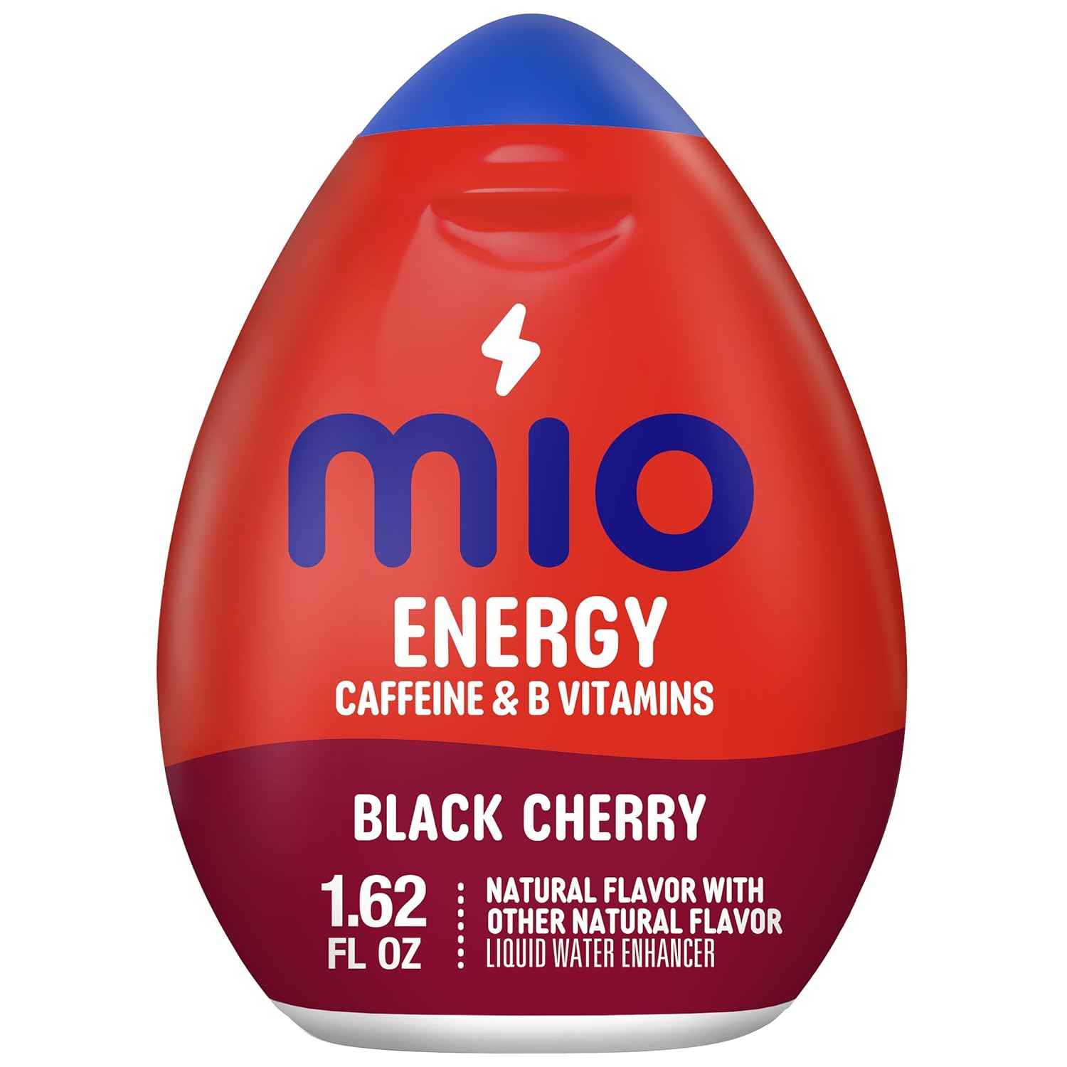 mio Energy Black Cherry Water Enhancer for Road Trips and Carry-On Travel, Compact 1.62 fl oz Squeeze Bottle, 90 mg Caffeine