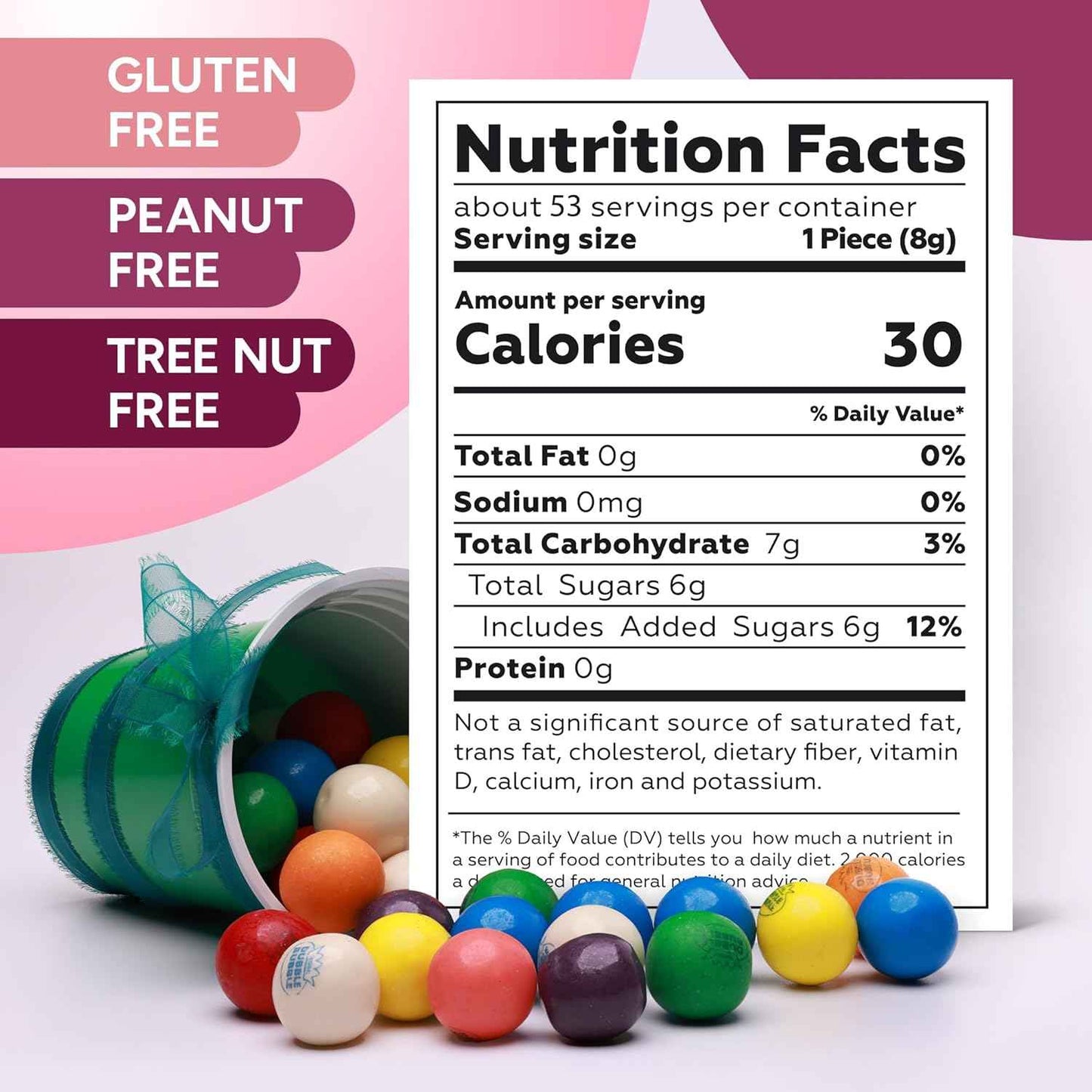 MiniMax Peanut Free Gumballs 1 Inch Chewing Gum for Kids Themed Birthday Parties and DIY Dessert Tables