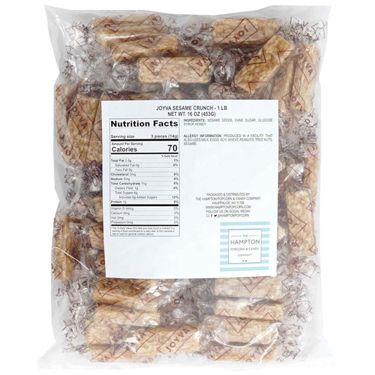 Hampton Popcorn & Candy Company Honey Sesame Crunch Bars, 1-Pound Bag – Pre-Portioned Lunchbox Candy for Kids, Playdates, and Classroom Parties