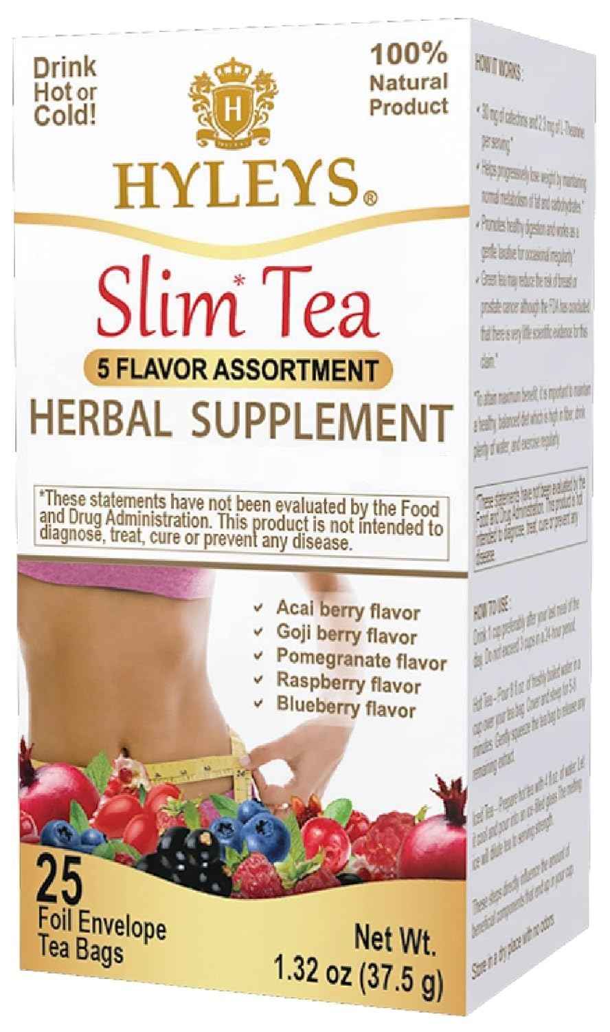 Hyleys Slim Tea 5 Flavor Assortment – Nightly Bedtime Detox Ritual for Women Pursuing Weight Loss and Body Shaping