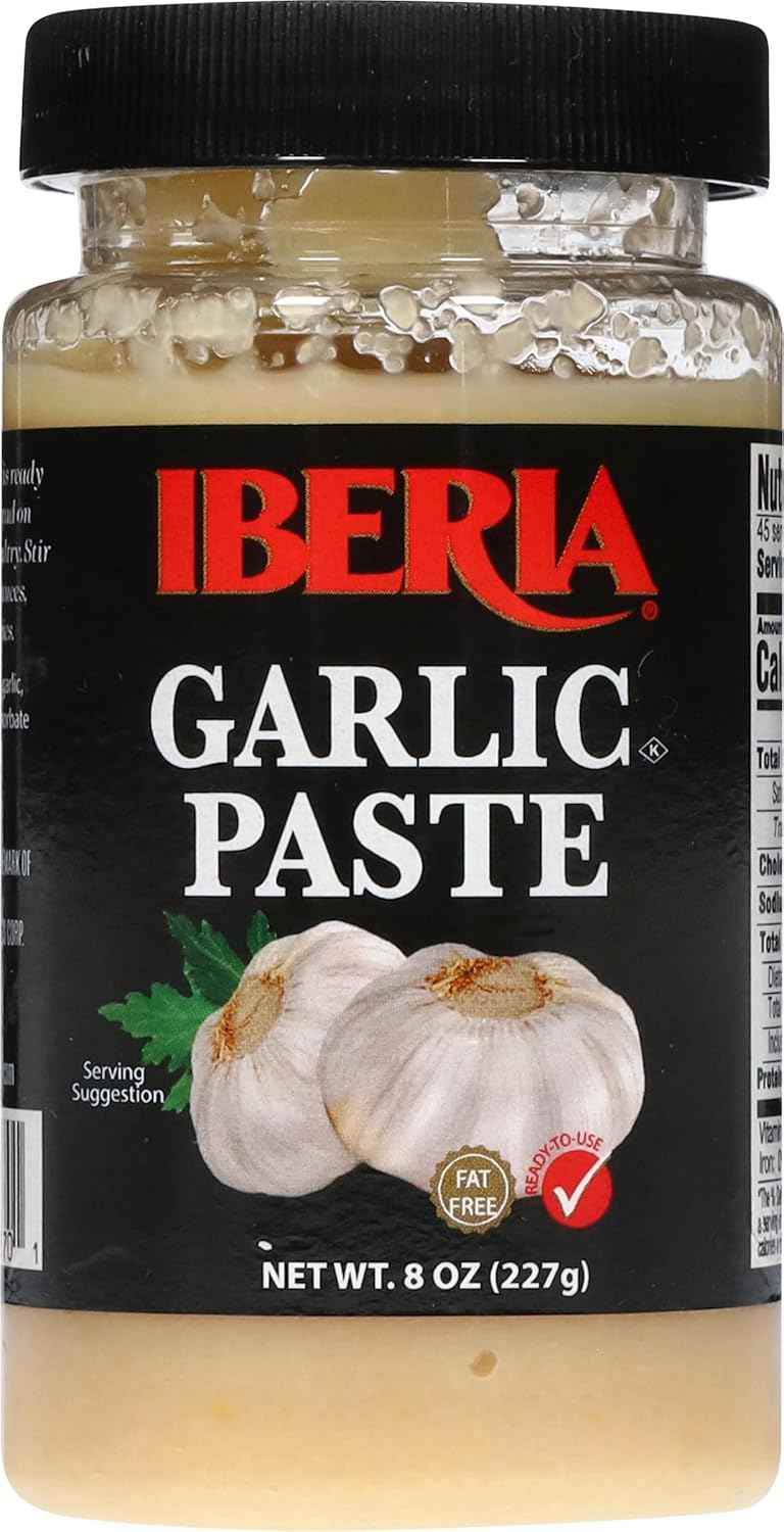 Iberia Garlic Paste, 8 Ounce – Clean Pantry Essential for Intentional Kitchens, No-Clutter Garlic Substitute