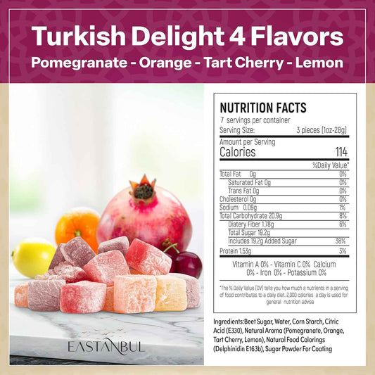 Eastanbul Turkish Delight Candy, Sealed Travel-Tub Sweet for Picnics, Patio Dining, and Camping Treats