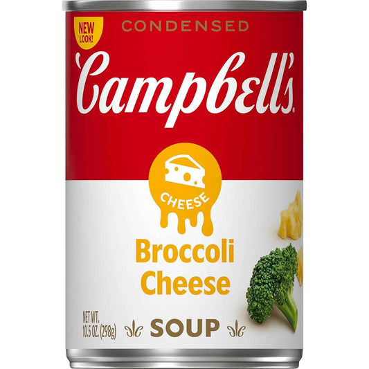 Campbell's Condensed Broccoli Cheese Soup, 10.5 oz Can – Warm Self-Care Lunch for a Midday Reset