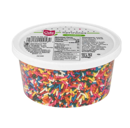 Cake Mate Rainbow Jimmies – Child-Friendly Colorful Sprinkles for Cupcakes, Pancakes, and Weekend Baking with Kids, Resealable 10.5 oz Tub