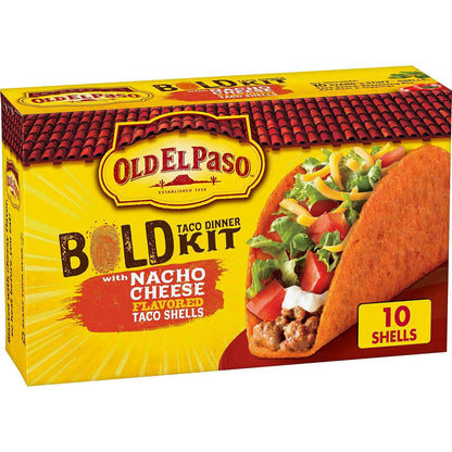 Old El Paso Stand 'N Stuff Nacho Cheese Taco Kit for Backyard Patio Parties, 10 Ct, 9.5 oz