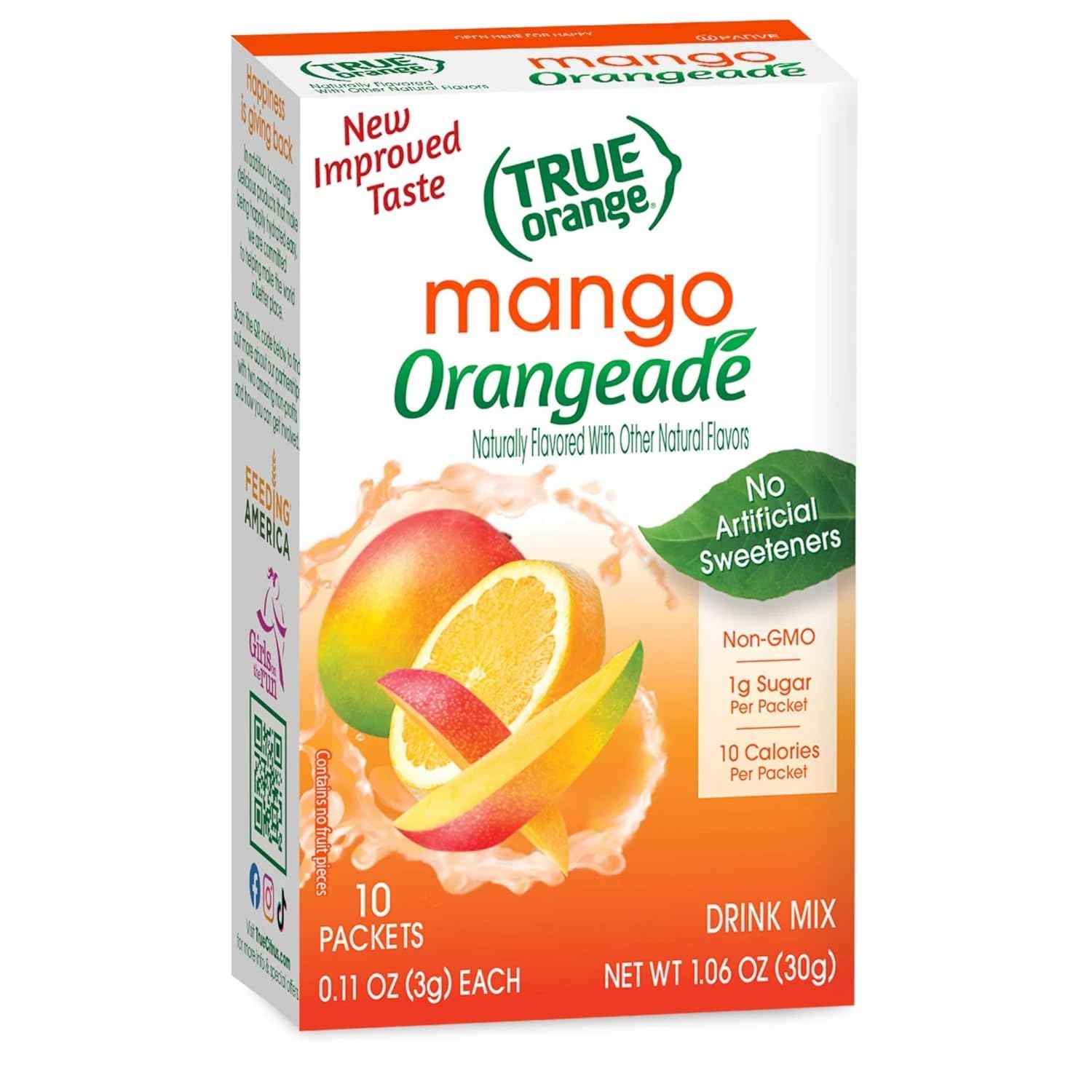 True Citrus Mango Orangeade Stevia Water Flavoring - 10 Calorie Sugar Conscious Beverage for Clean Eating Lifestyles