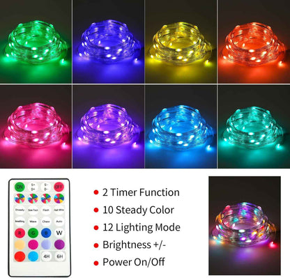 Fairy Lights Clean Design – Uncluttered Bedroom String Lights, Single Strand 16.4ft Battery Operated with Remote