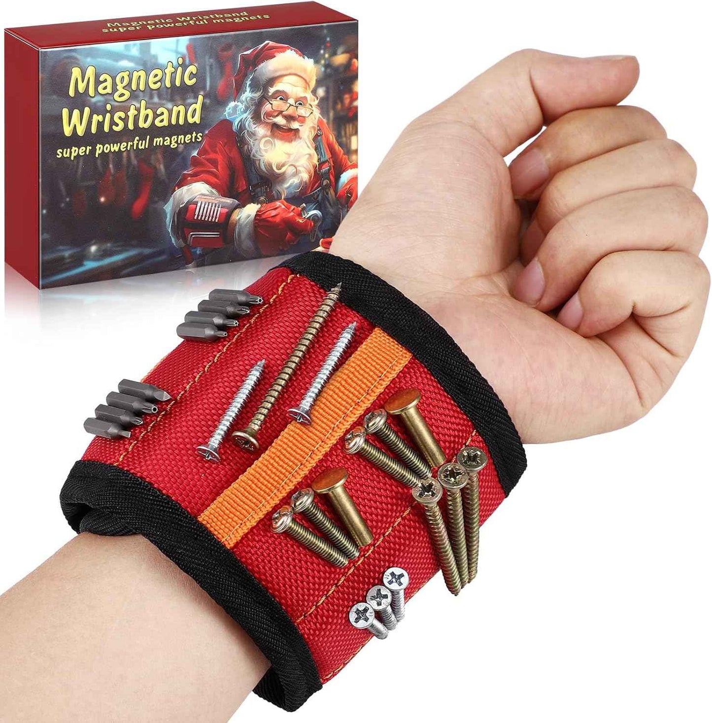 Portable Magnetic Screw Holder Wristband for Camping Trailers and Picnic Table Repairs – Strong 10-Magnet Wrap