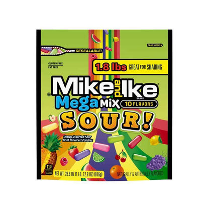 Mike and Ike Mega Mix Sour Chewy Candy – Road Trip Snack for Car Cup Holders and Travel Coolers