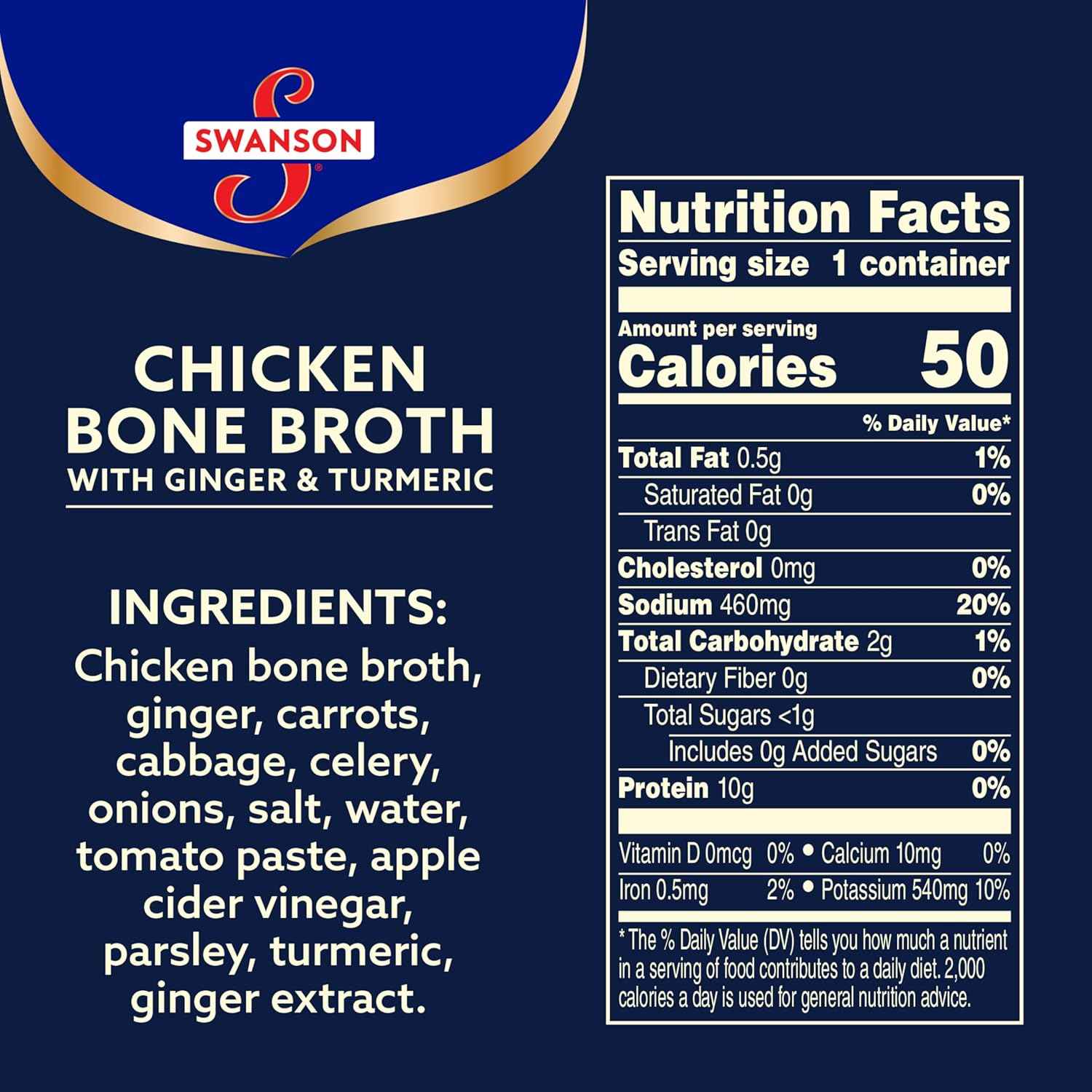 Swanson Sipping Chicken Bone Broth with Ginger and Turmeric – Cozy Self-Care Sip with Collagen and Anti-Inflammatory Spices, 10.75 oz Cup
