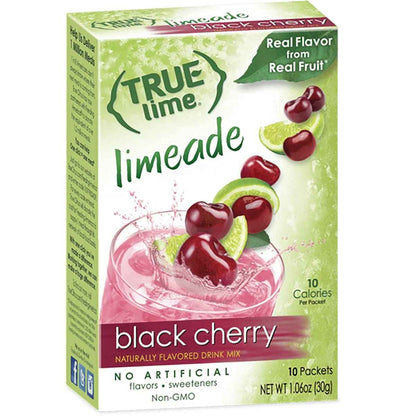 True Lime Black Cherry Limeade Drink Mix – Low-Sugar Desk Drink Mix for Home Office Focus and Afternoon Productivity Boosts