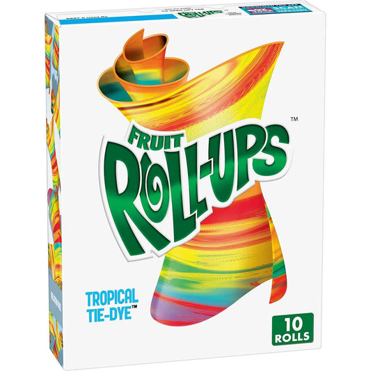 Fruit Roll-Ups Tropical Tie-Dye Snacks – Gluten-Free Lunchbox Treats for Kids' School Lunches
