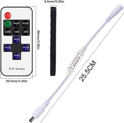 Aubric Mini RF LED Dimmer Set – Living Room Accent Lighting Remote for 5630 3014 Wall Washer Strip Setup