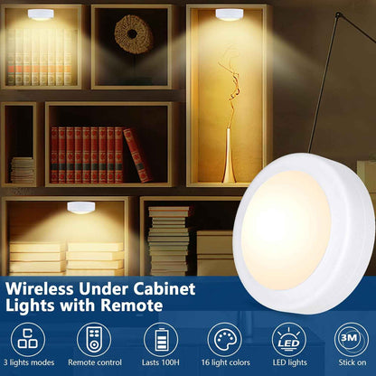 Yiliaw Kids Night Light Pucks – Color-Changing Bedroom Lighting for Nursery and Playroom, Remote Controlled