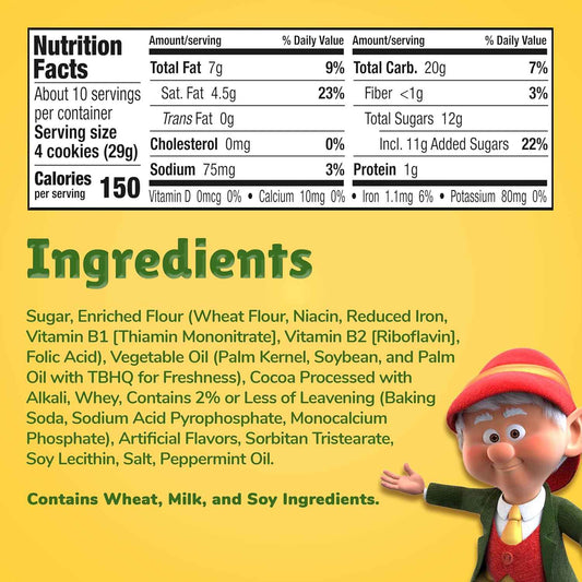 Keebler Grasshopper Mint Cookies - Portable Snack for Camping Trips and Road Travel, 10 Oz Pack of 1