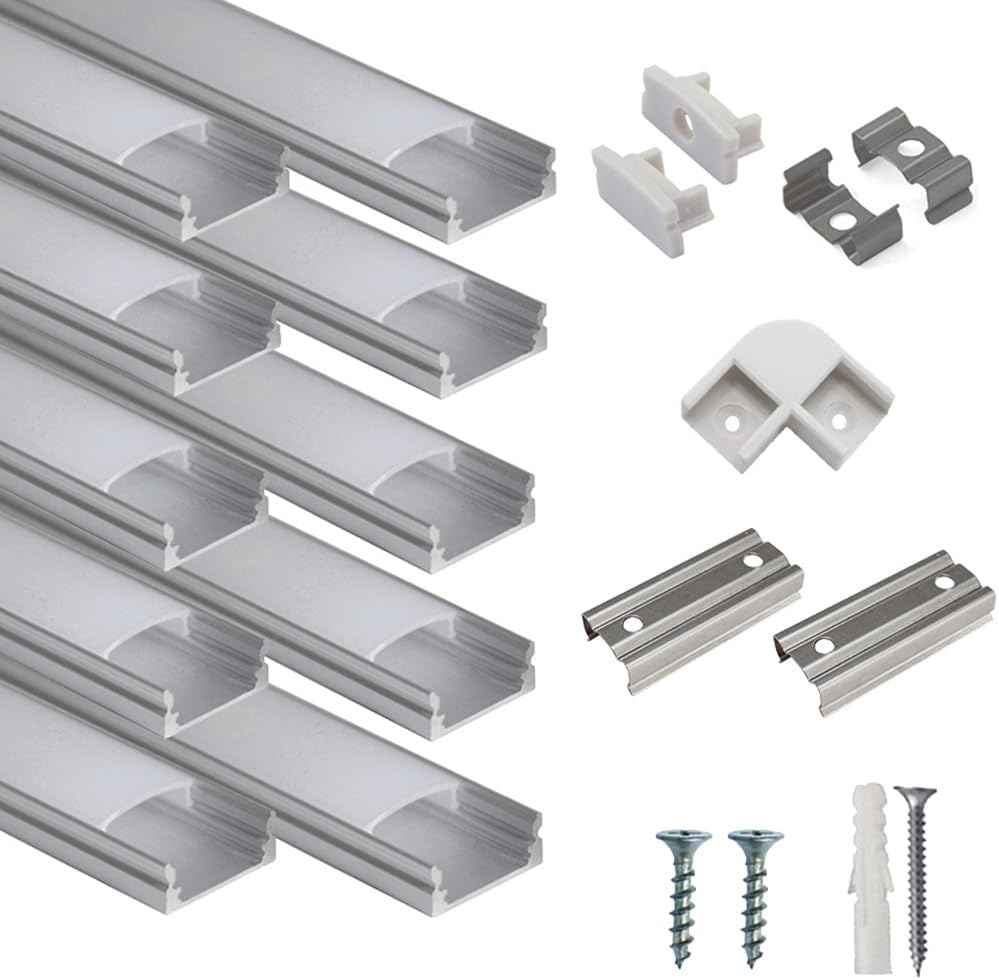 hunhun 10-Pack 1m U-Shape LED Aluminum Channel Milky Cover – Clean Recessed Lighting for Minimalist Kitchen Under-Cabinet and Floating Shelves