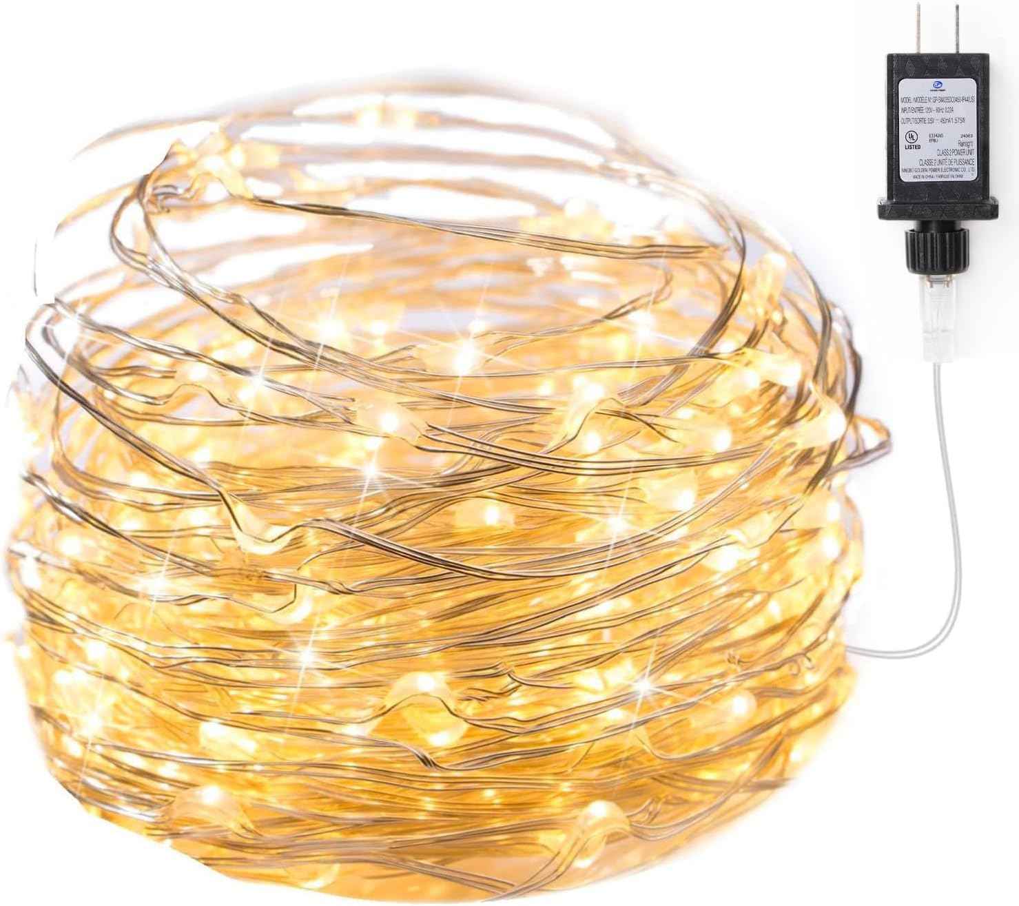Minetom Fairy Lights Plug in – Flameless Smokeless Bedroom Night Light, Cool to Touch LEDs Safe Around Kids and Pets