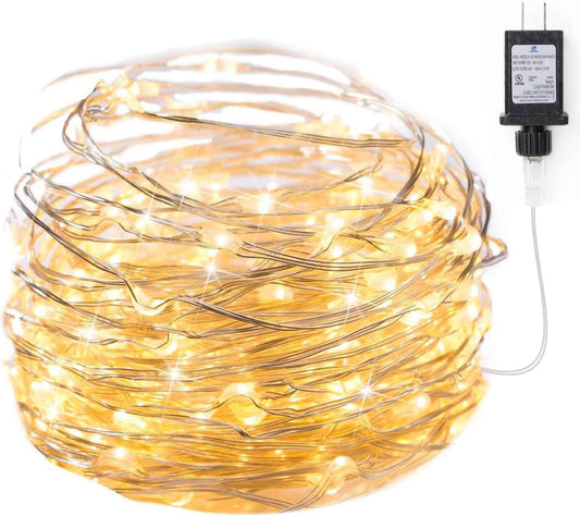 Minetom Fairy Lights Plug in – Flameless Smokeless Bedroom Night Light, Cool to Touch LEDs Safe Around Kids and Pets